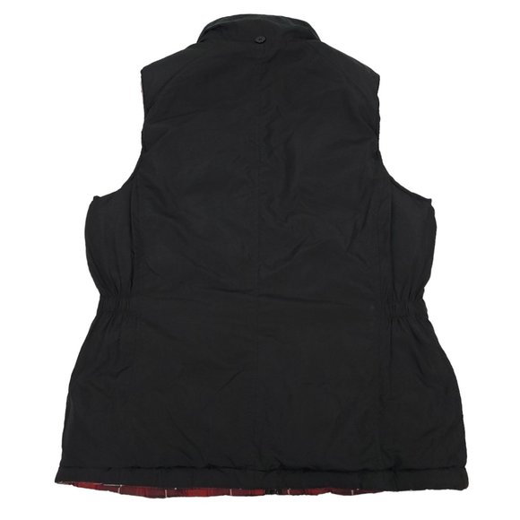 In Style We Trust NY Reversible Zip Puffer Vest Womens M Red Tartan Plaid Black - Picture 16 of 16